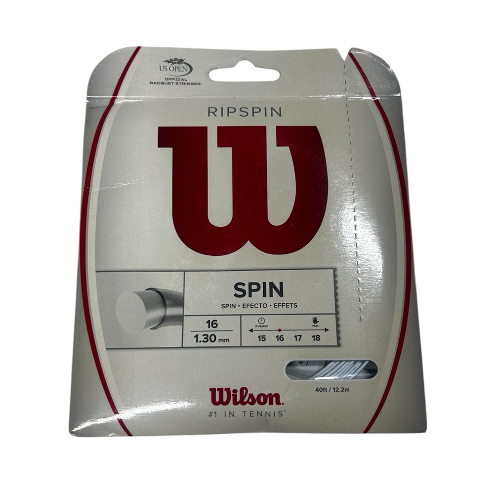 Wilson Revolve (Ripspin) Tennis String - 16G White (New)